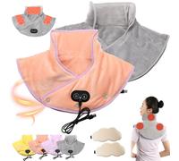 Portable USB Neck Shoulders Heating Pad with Auto Off Timers 3 Heat Levels Plus 3 Massage Modes, 60S Fast Heating (2PCS-6)