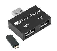 Portable USB Splitter - USB Phone Multi-Port Charging Converter, 2 Port USB Hub | Compact and Lightweight Charging Expansion Accessory for Home, Car, School, and Travel