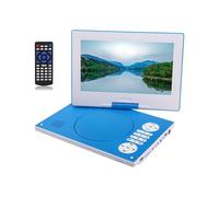 Portable VCD DVD CD MP3 MP4 USB Lecteur HD 9 Pouces Écran Carte U Disque Lecture Et Entrée Vidéo Sortie FM Radio Haut-parleurs pour Voiture et Enfants(Blauw)