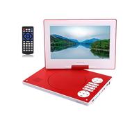 Portable VCD DVD CD MP3 MP4 USB Lecteur HD 9 pouces Écran Carte U Disque Lecture Et Entrée Vidéo Sortie FM Radio Haut-parleurs(Rot)