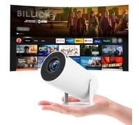 Portable Video Projecteur Mini Projecteur 4K Videoprojecteur WiFi 6 BT5.4 Android 11 Retroprojecteur 1080P Full HD Supporté pour TÉLÉPhone PC Lap HDMI Home Cinéma 180° Rotation (Small)