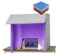 Portable Vocal Booth for Recording, Desktop Soundproof Cover, Microphone Isolation Booth Box, Portable Vocal Recording Booth, Flame Retardant, Easy to Assemble