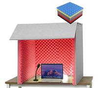 Portable Vocal Booth for Recording, Desktop Soundproof Cover, Microphone Isolation Booth Box, Portable Vocal Recording Booth, Flame Retardant, Easy to Assemble
