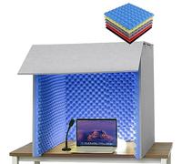 Portable Vocal Booth for Recording, Desktop Soundproof Cover, Microphone Isolation Booth Box, Portable Vocal Recording Booth, Flame Retardant, Easy to Assemble