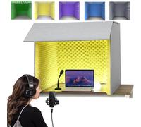Portable Vocal Booth, Sound Proof Booth,Foldable Isolation Shield, Music Recording Studio Sound Echo Absorbing Box, Desk Stand Use Reflection Filter with Thickened Dense Acoustic Foam