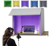 Portable Vocal Booth, Sound Proof Booth,Foldable Isolation Shield, Music Recording Studio Sound Echo Absorbing Box, Desk Stand Use Reflection Filter with Thickened Dense Acoustic Foam