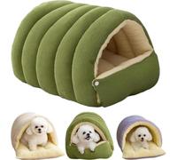 Portable Washable Winter Pet Bed, Enclosed Pet Resting Bed,Warm Cat And Dog Cave House, Soft Plush Winter Cave Style Beds,for Small Medium Large Kitten Puppy Indoor Living Room Garden Yard (Vert,S)