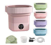 Portable Washing Machine, 11L Foldable Mini Washer with Spin Basket，Pink：11L