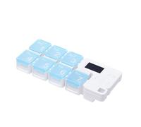 Portable Weekly Pill Organizer - Clear Pill Medication Case | Medicine Box for Health Routines Care, Pills Container with Alarm Prompt, Medication Organizer, Daily Pills Container for Home Travel Use
