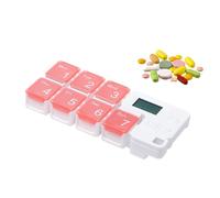 Portable Weekly Pill Organizer - Clear Pill Medication Case | Medicine Box for Health Routines Care, Pills Container with Alarm Prompt, Medication Organizer, Daily Pills Container for Home Travel Use