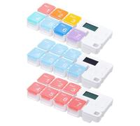 Portable Weekly Pill Organizer - Clear Pill Medication Case, Medicine Box for Health Routines Care, Pills Container with Alarm Prompt, Medication Organizer, Daily Pills Container for Home Travel Use