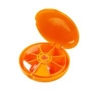 Portable Weekly Pill Organizer, Rotating 7 Day Medication Case | Durable PP material featuring a rotating moisture-proof design for daily travel use, fits for vitamins Orange