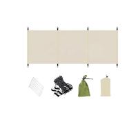 Portable Wind Shield 210D Fabric with 8 Ground Spikes(white（no pole）) | Privacy shield for beach or pour camp, 250x70cm size, stops wind interference, includes ground spikes