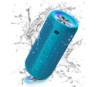 Portable Wireless Bluetooth Speaker. LED Light,IPX7 30H Playback,Louder Volume and Improved Bass,Durable for Travel,Outdoors etc. (Blue)