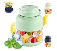 Portable Wireless Juicer Cup, 44oz Large Capacity Wireless Juicer Cup 38 Blades for Smoothies and Shakes, USB Rechargeable Personal Blender Bottle with Leakproof Dual Lid (Green)