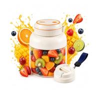 Portable Wireless Juicer Cup, 45Oz USB Rechargeable Personal Blender with Dual Lids, Large Capacity Smoothie Maker for Juice, Protein Shakes, Gym, Office, and Travel (White)