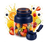 Portable Wireless Juicer Cup, 45Oz USB Rechargeable Personal Blender with Dual Lids, Large Capacity Smoothie Maker for Juice, Protein Shakes, Gym, Office, and Travel (Blue)