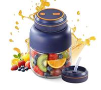 Portable Wireless Juicer Cup, Portable Electric Juicer Cup with 38 Blade, Dual Lid Leakproof, USB Rechargeable Blender for Shakes Fruits Vegetables Office Outdoor (Blue,1300ML)