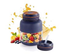 Portable Wireless Juicer Cup - USB Rechargeable Personal with Dual Lids - High Capacity Smoothie Maker for Fruits, Vegetables, Gym & Travel (Blue, 800, Millilitres)