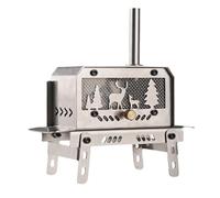 Portable Wood Burning Stove - Stainless Steel Compact Outdoor Wood Heater, Multi-Use Travel Cooking Stove | Porte D'Encens Arbre De Noël Décoratif, Ornement De Table D'orignal Pour Campings