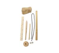 Portable wooden bow drill friction fire-starting tool set, 1 set, easily start a fire without hurting your hands