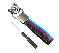 Portachiavi en Cuir avec Logo Métallique de Haute Qualité Compatible avec E90, F30, G20, E60, W204 | Portachiavi Robuste, Accessoire Auto Idéal en Tant que Cadeau