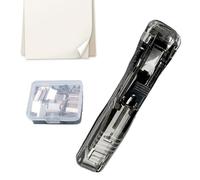 Portaclip Portatile - Capacità 45 Fogli Fermaglio | Pinza Riutilizzabile Scrivania Cucitrice Mano | 50 Ricariche Metalliche, Strumento Rilegatura Carta per Insegnante Ufficio Scuola Aula Casa