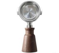 Portafilter à poignée courte de 58 mm pour machines Petrus 3888 et 3992 avec panier filtrant, poignée en bois de santal, acier inoxydable 304 (bois de santal noir)
