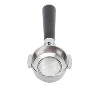 Portafilter Bottomless 58mm, Porte - Filtre Café Inox avec Poignée Bois Massif - Compatible Machines Commerciales, Extraction Améliorée, Nettoyage Facile (Bois de santal violet de type A)