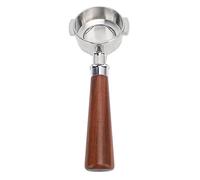 Portafilter Bottomless 58mm, Porte - Filtre Café Inox avec Poignée Bois Massif - Compatible Machines Commerciales, Extraction Améliorée, Nettoyage Facile (Branche acide rouge de type A1)