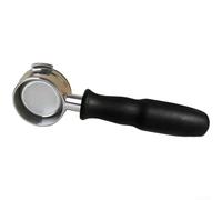 Portafilter expresso 58 mm avec poignée en bois massif et corps en acier inoxydable pour observation directe de l'extraction compatible avec la plupart des cafetières (F)