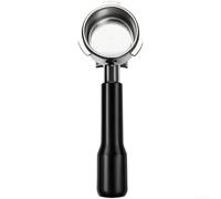 Portafilter expresso à double bec en acier inoxydable de 54 mm pour machines Breville série 8, design sans fond avec 2 mailles, poignée en bois massif, facile à nettoyer, compatible avec SAGE for