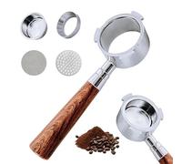 Portafilter professionnel à 3 oreilles 51 mm pour DeLonghi EC680/EC685/EC885 avec filtre à expresso avec entonnoir doseur double shot et poignée en noyer
