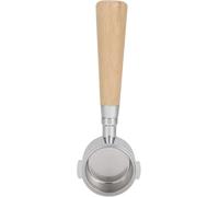 Portafilter sans fond de 21,6 cm 51 mm - Machine à expresso de rechange en acier inoxydable avec poignée en bois et filtre à panier, ajustement universel pour machines à café (couleur primaire)