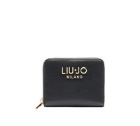 LIU JO Portefeuille court avec fermeture éclair. Il possède plusieurs compartiments pour billets, cartes et pièces. 12 x 2 x 10 cm, 22222 Noir, Longue avec fermeture éclair