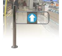 Portail À Battant Automatique À Sens Unique,Porte D'entrée De Sécurité À Ressort en Acier Inoxydable,Portillon De Transfert,pour Magasin,Bibliothèque(Left,90 * 97cm)