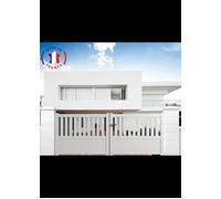 Portail alu battant semi-ajouré en kit Dimensions L.3500 (entre piliers) X H.1300 mm Blanc (9010)