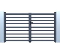 Portail aluminium ajouré "Martin" - 300 x 180 cm - Gris