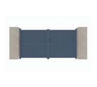 Portail aluminium battant C02 Gris 7016 - Largeur entre piliers 4060mm - Hauteur 1800mm