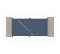 Portail aluminium battant C03 Gris 7016 - Largeur entre piliers 3060mm - Hauteur 1800mm