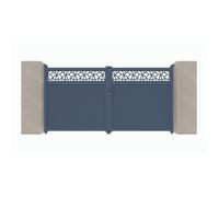 Portail aluminium battant C07 Gris 7016 - Largeur entre piliers 3060mm - Hauteur 1800mm