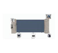 Portail aluminium coulissant C04 Gris 7016 - Largeur entre piliers 3530mm - Hauteur 1800mm