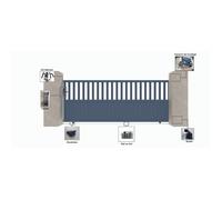 Portail aluminium coulissant Semi-Ajouré C01 Gris 7016 - Largeur entre piliers 4030mm - Hauteur 1600mm