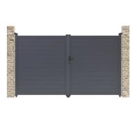 Portail aluminium ""Marc"" - 299.5 x 180.9 cm - Gris