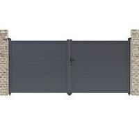 Portail aluminium "Marc" - 349.5 x 155.9 cm - Gris