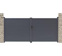 Portail aluminium "Marc" - 349.5 x 155.9 cm - Gris
