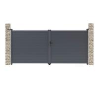 Portail aluminium "Marc" - 349.5 x 155.9 cm - Gris