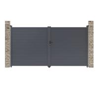Portail aluminium ""Marc"" - 349.5 x 180.9 cm - Gris