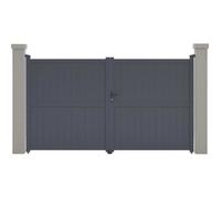 Portail aluminium ""Maurice"" - 299.5 x 155.9 cm - Gris
