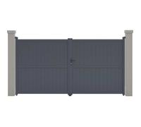 Portail aluminium ""Maurice"" - 349.5 x 180.9 cm - Gris